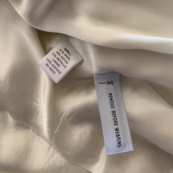 Banana Republic Cropped Blazer Cream Floral Wool Blend Jacquard Size 4 NWT - Picture 6 of 8